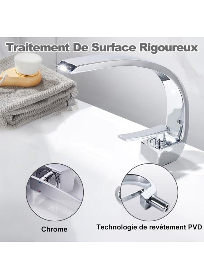 YD Modern Single Handle Kitchen Faucet with High Arc Spout, Deck Mounted Sink Tap, Smooth Water Flow Kitchen Faucet, Durable Metal Construction, Easy Control Mixer for Home Kitchen - Image 2